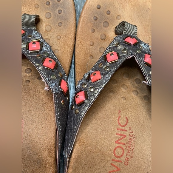 Vionic With Orthaheel Technology Flip Flop Sandal Size 6 Wide Floriana - Picture 14 of 16
